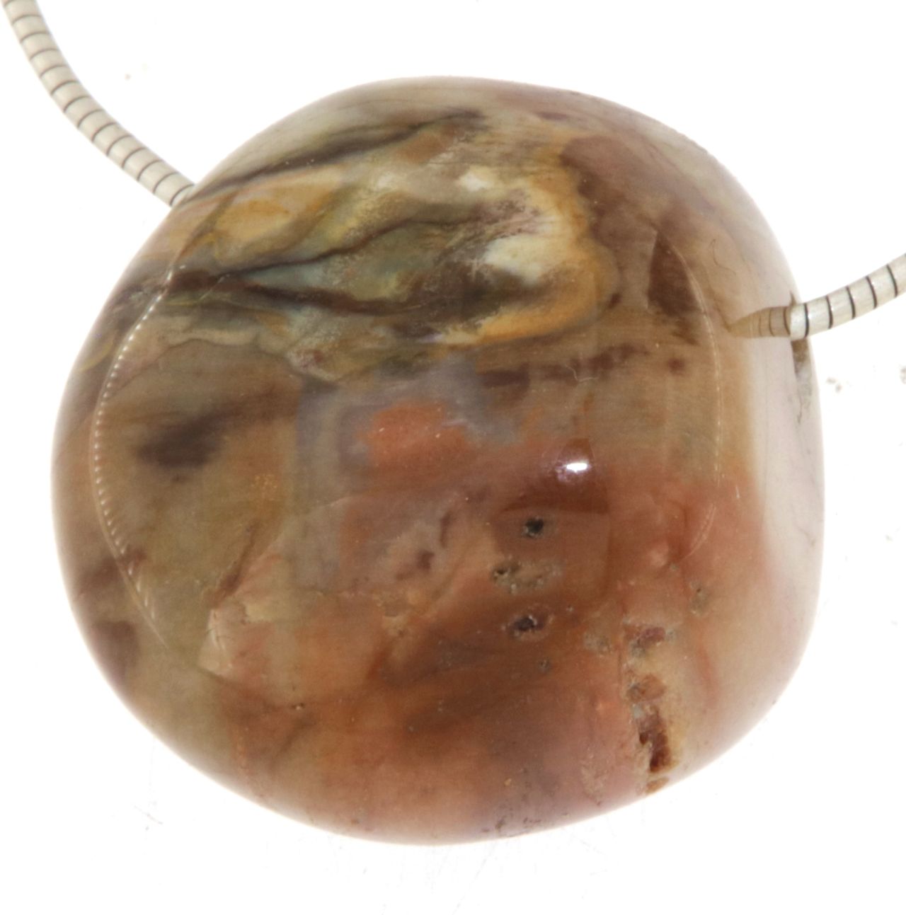 versteinertes Holz Trommelstein Edelstein Schmuck Ketten Anhänger - A Qualität #5195