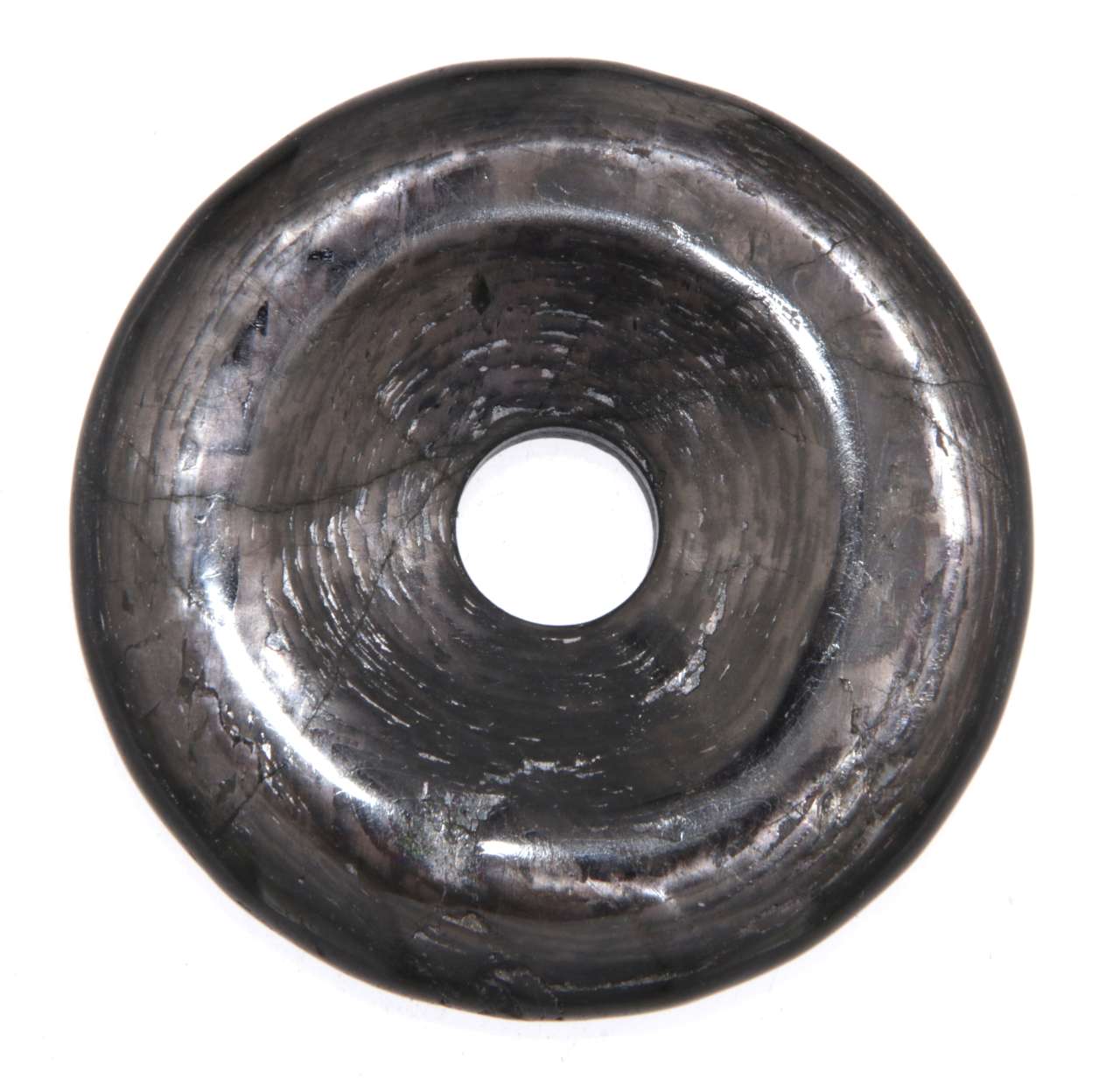 Hypersthen Donut - PI Scheibe - Edelstein Schmuck Ketten Anhänger 40mm - A Qualität #6375