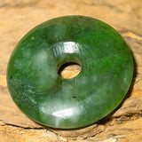 Nephrite Jade Donut - Pi Disc - Gemstone Jewelry Necklace Pendant 40mm - A Quality #6367