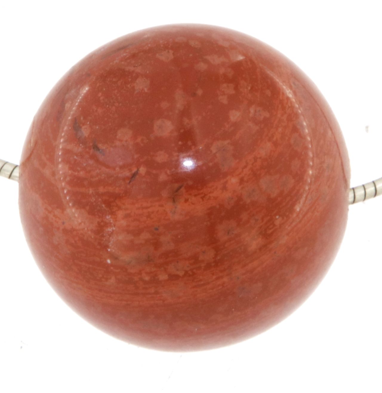 roter Jaspis Kugel Anhänger 20mm - Trommelstein Schmuck Ketten Anhänger - Edelstein A Qualität #5988
