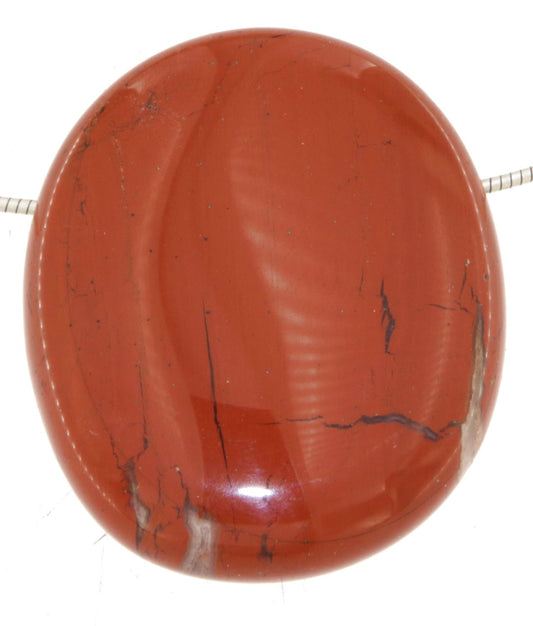 roter Jaspis Trommelstein Edelstein Schmuck Ketten Anhänger - A Qualität - #5709