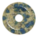 K2 - Azurit in Granit Donut - PI Scheibe - Edelstein Schmuck Ketten Anhänger 40mm - A Qualität #6379