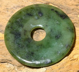 Kanada Serpentin Donut - PI Scheibe - Edelstein Schmuck Ketten Anhänger 40mm - A Qualität #6360 - seelensteinchen