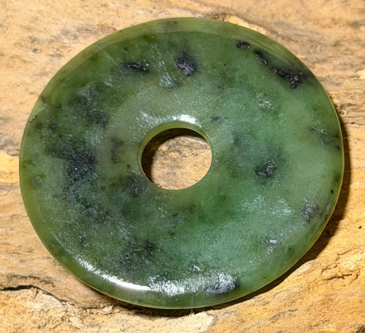 Kanada Serpentin Donut - PI Scheibe - Edelstein Schmuck Ketten Anhänger 40mm - A Qualität #6360 - seelensteinchen