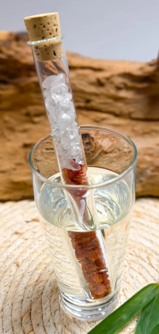 Edelsteinwasser Stab Karneol Mischung - Wassersteine - Wasser energetisieren #7432 - seelensteinchen