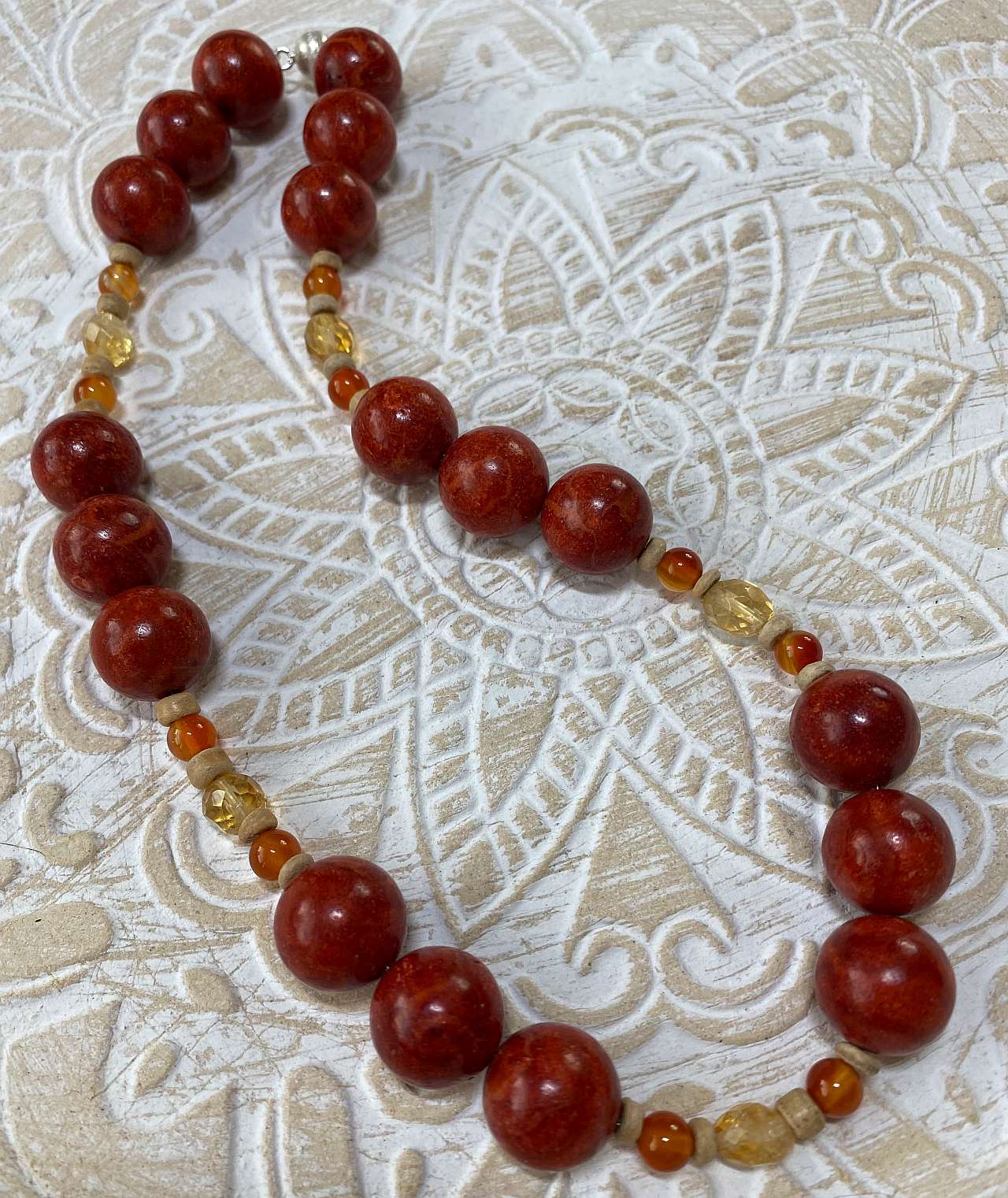 Bernstein Edelstein Kette - Edelsteinkette für Hunde - Metallverschluss - 50 - 68cm - #6402
