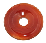 Karneol Donut gebrannt - PI Scheibe - Edelstein Schmuck Ketten Anhänger 40mm - A Qualität #6719
