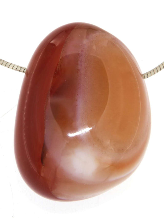 Karneol Trommelstein Edelstein Schmuck Ketten Anhänger - A Qualität #4028