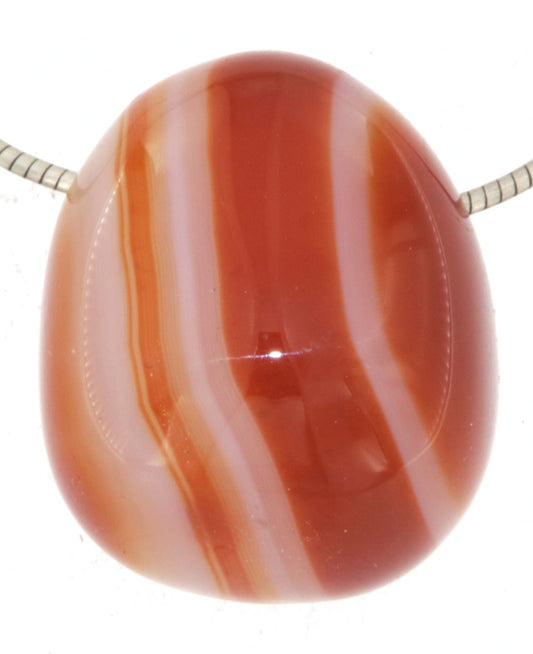 Karneol Trommelstein Edelstein Schmuck Ketten Anhänger - A Qualität - #5335