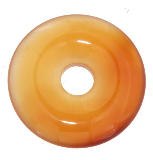 Karneol Donut - PI Scheibe - Edelstein Schmuck Ketten Anhänger 30mm - A Qualität #6720