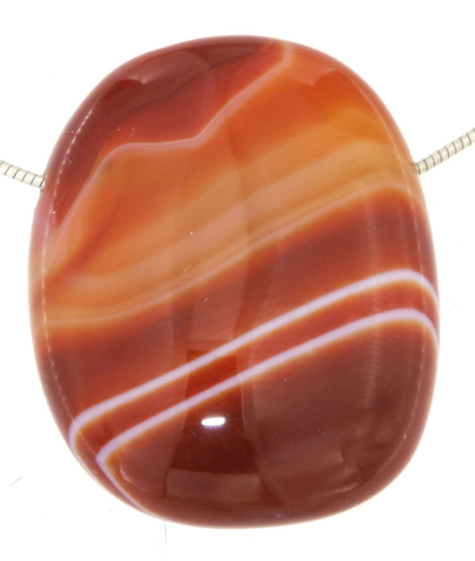 Karneol Scheibenstein Trommelstein Edelstein Schmuck Ketten Anhänger - A Qualität #5549