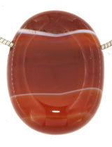 Colgante de cornalina, piedra rodada, gema, joya, cadena - Calidad A #4051