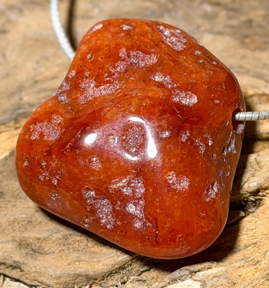 Karneol natur Trommelstein Edelstein Schmuck Ketten Anhänger - A Qualität - #6307 - seelensteinchen