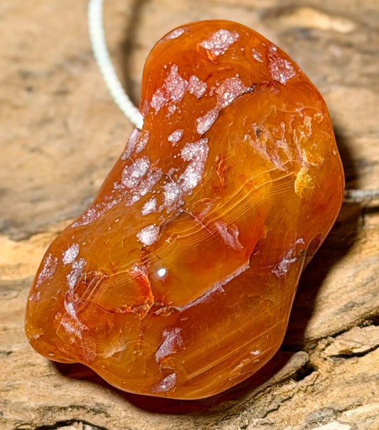 Karneol natur Trommelstein Edelstein Schmuck Ketten Anhänger - A Qualität - #6308 - seelensteinchen
