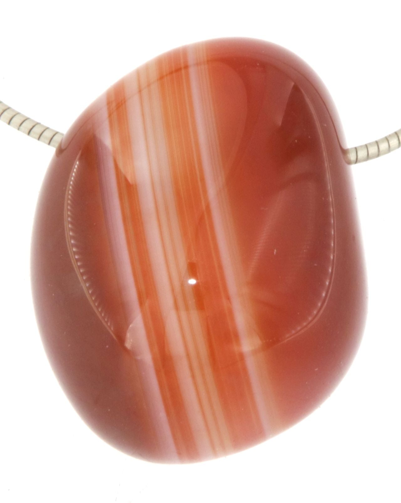 Karneol Trommelstein Edelstein Schmuck Ketten Anhänger - A Qualität #0205
