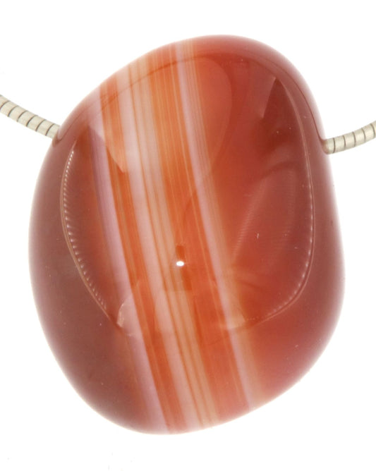Karneol Trommelstein Edelstein Schmuck Ketten Anhänger - A Qualität #0205