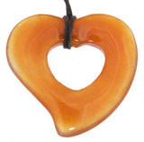 Colgante de corazón de cornalina, piedra rodada, para collar - Calidad A #6957