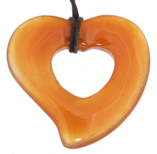 Karneol Herz Trommelstein Schmuck Ketten Anhänger - A Qualität #6957