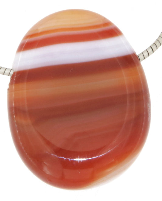 Karneol Trommelstein Edelstein Schmuck Ketten Anhänger - A Qualität #0145