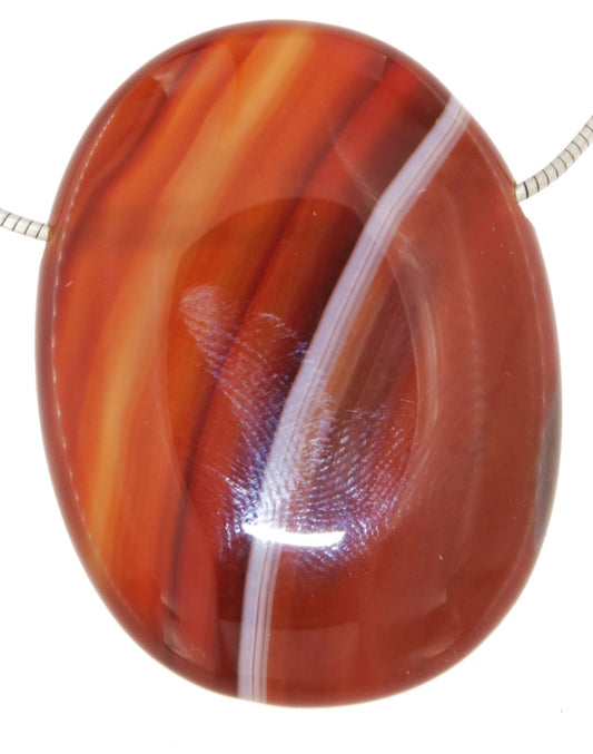 Karneol Trommelstein Edelstein Schmuck Ketten Anhänger - A Qualität #6753
