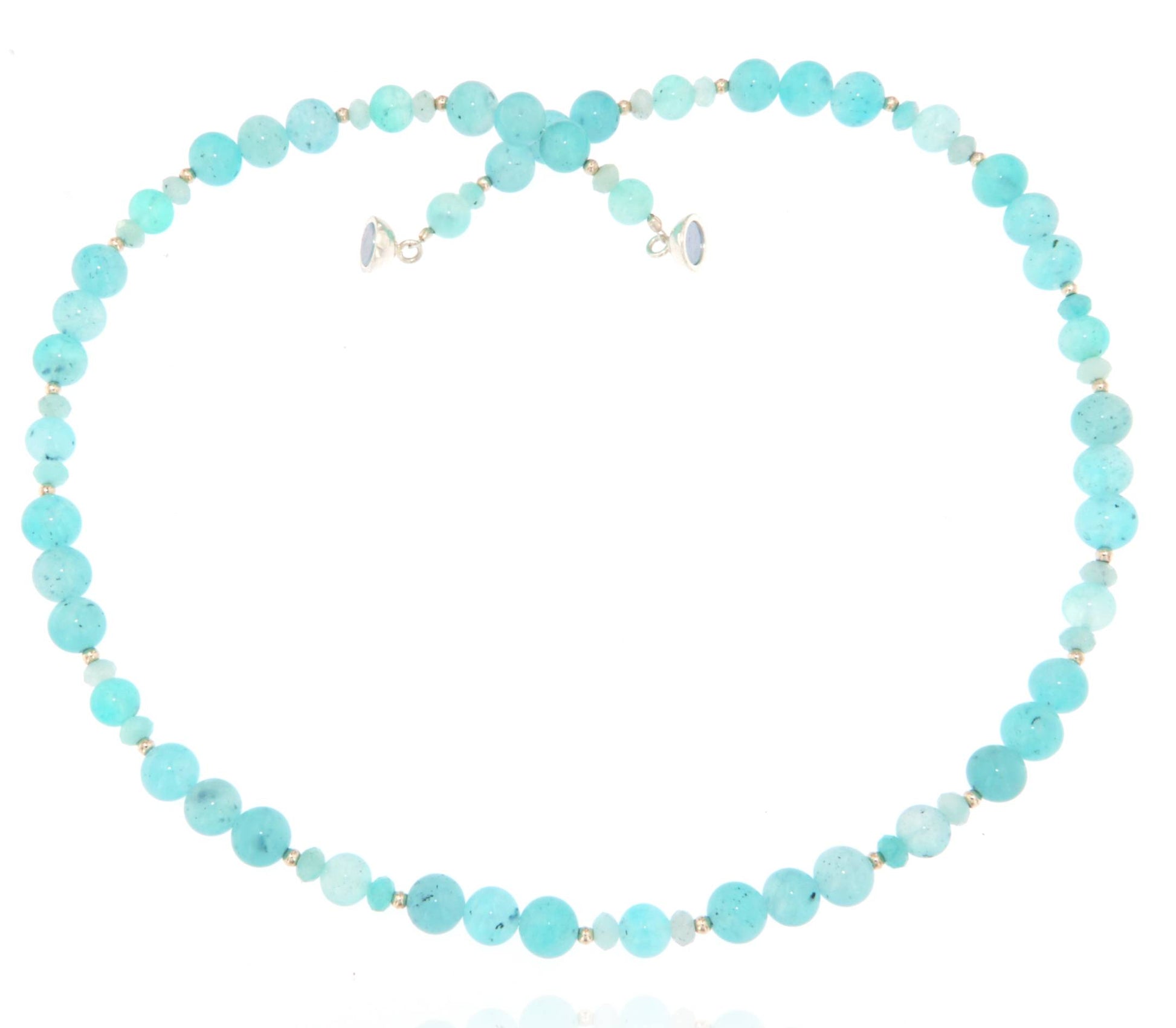 Amazonit Edelstein Schmuck Kette - Collier - 925er Silber #5150