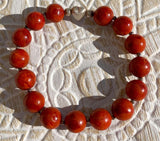 Red Foam Coral Gemstone Bracelet - Gemstone Bracelet - 925 Silver Jewelry - #6605