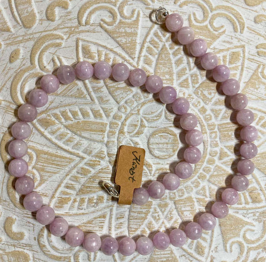 Kunzit Schmuck - Edelsteinkette - Edelstein Kette - Collier - 925er Silber #5105