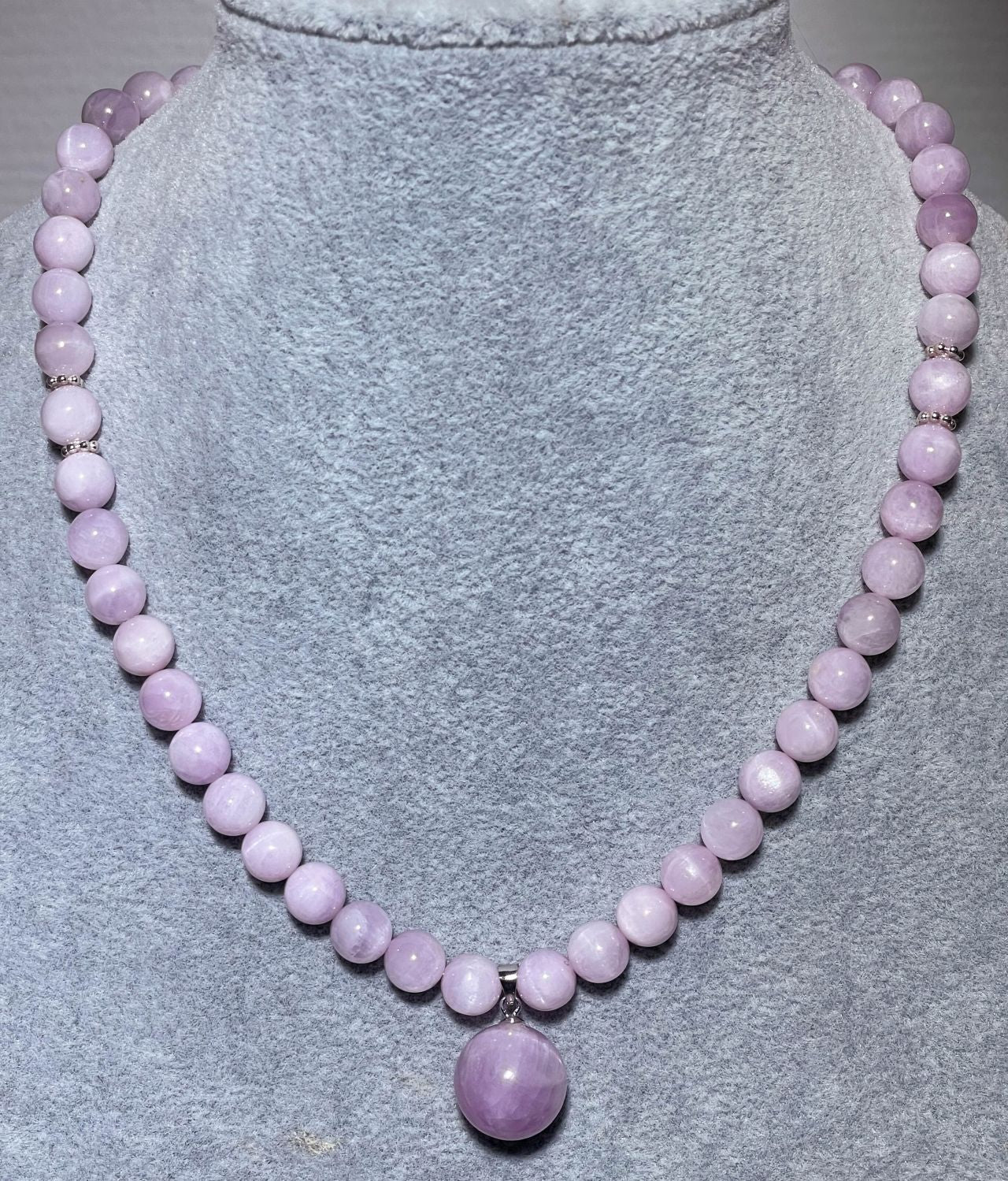Kunzit Schmuck - Edelsteinkette - Edelstein Kette - Collier - 925er Silber #7116