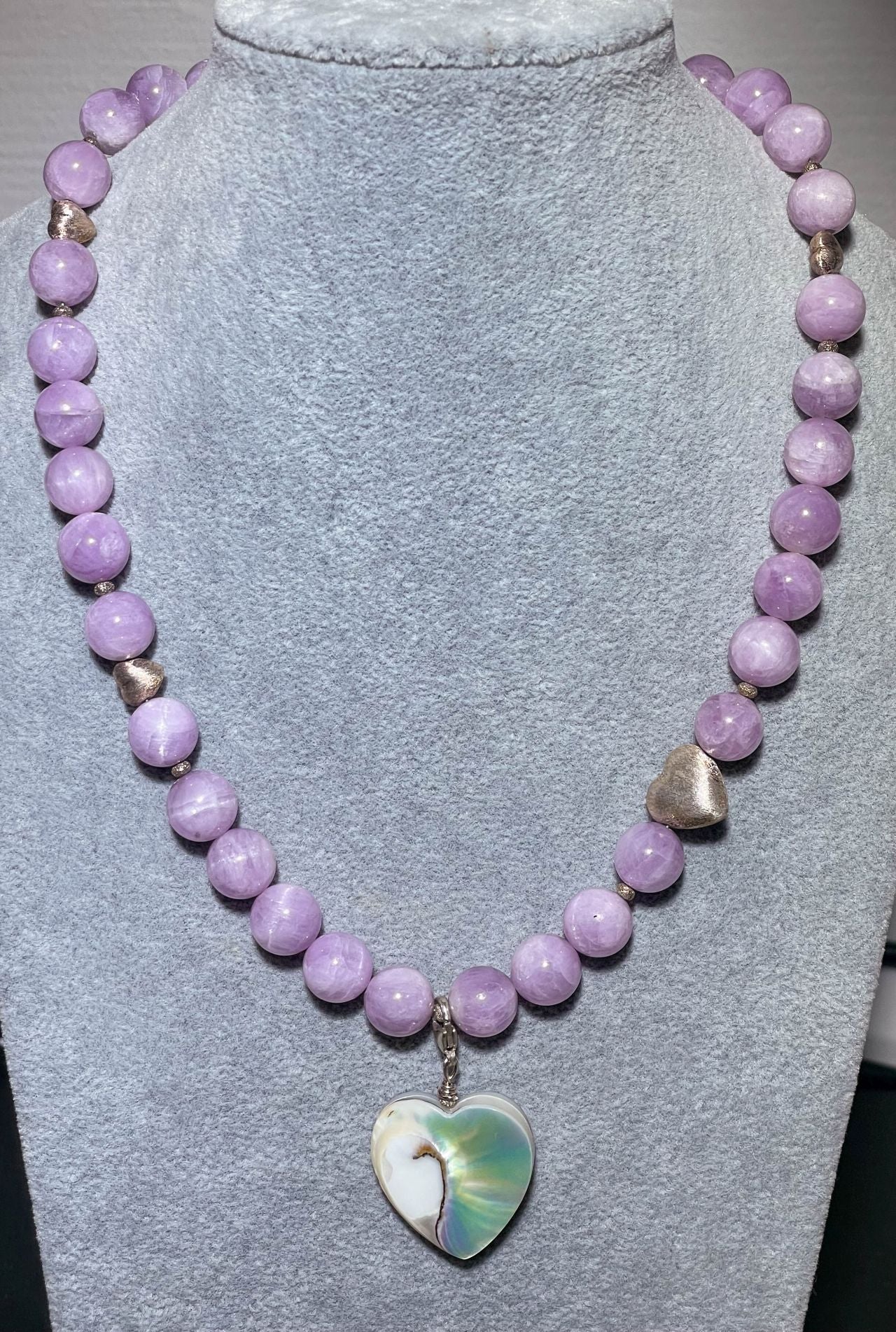 Kunzit Schmuck - Edelsteinkette - Edelstein Kette - Collier - 925er Silber #7117