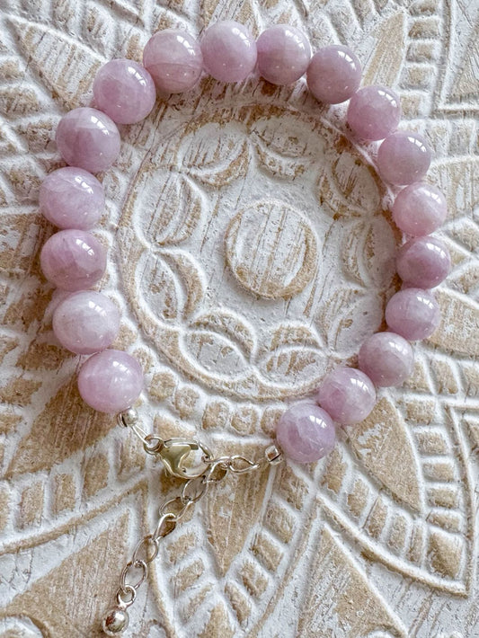 Kunzit - Edelstein Schmuck Armband - Edelsteinarmband - 925er Silber - #6233