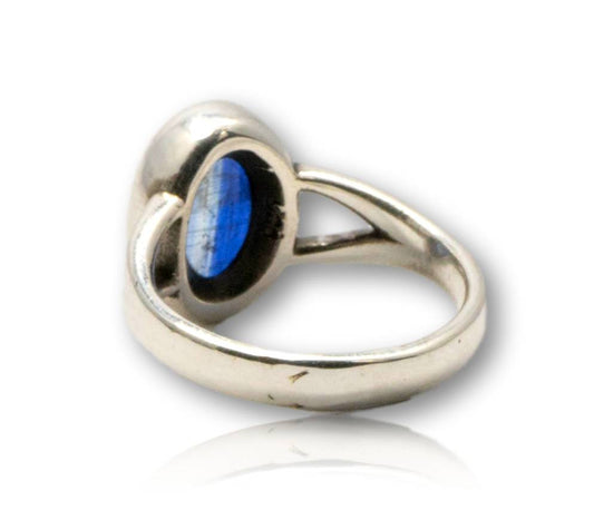 Kyanit Edelstein Ring aus 935er Silber - blau - Made in Germany - Größe 55 - #5310
