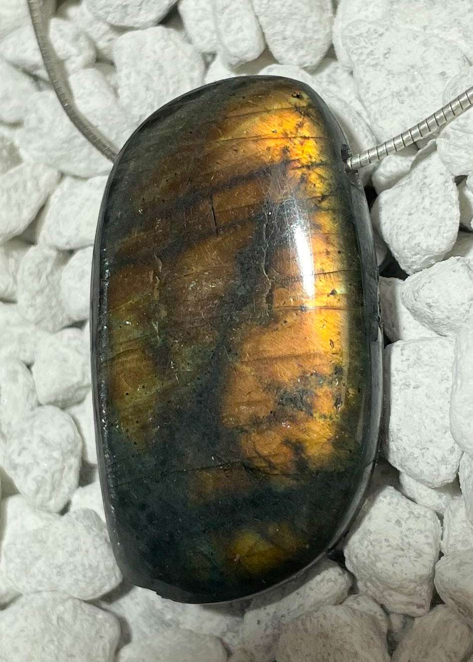 Labradorit Trommelstein Edelstein Schmuck Anhänger - A Qualität #6279