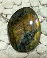 Colgante de joya de piedra tamboreada de labradorita - Calidad A #0193
