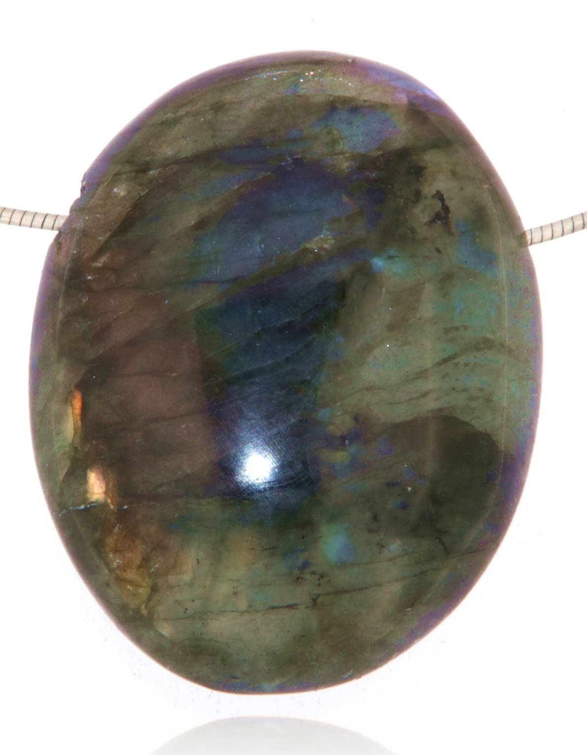 Labradorit Trommelstein Edelstein Schmuck Ketten Anhänger - A Qualität #5432