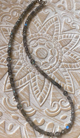 Labradorit facettiert Edelstein Kette - Collier - 925er Silber Schmuck - Edelsteinkette #0003