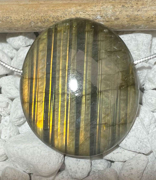 Labradorit Trommelstein Edelstein Schmuck Ketten Anhänger - A Qualität #0500