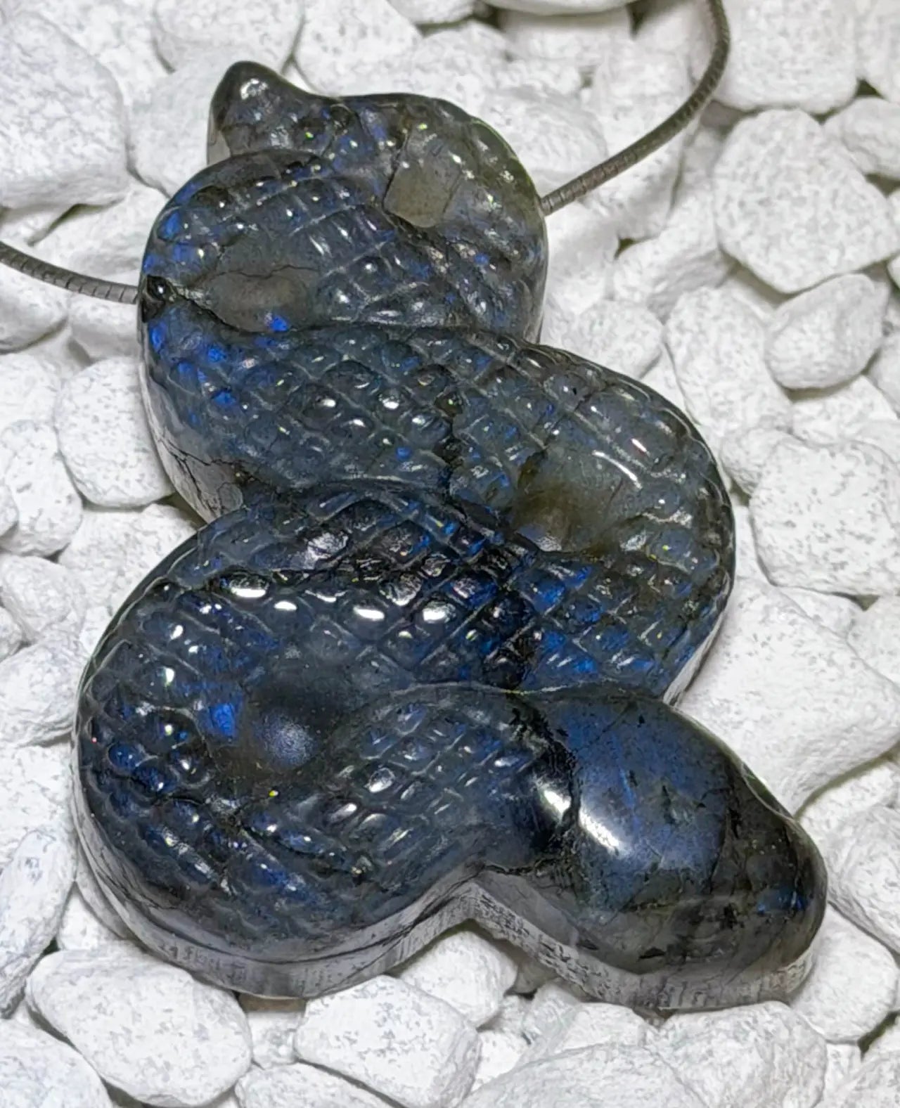 Labradorit Schlange Edelstein Schmuck Ketten Anhänger - A Qualität #7344