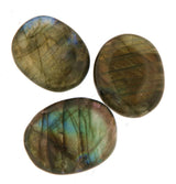 Labradorita - Gema - Canto rodado - Piedra de disco pequeña - Piedra de mano - Calidad A #6587