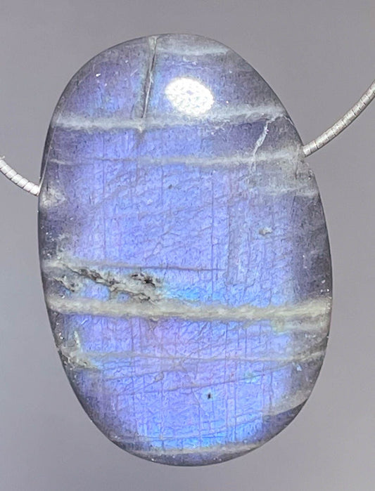 Labradorit Trommelstein Edelstein Schmuck Ketten Anhänger - A Qualität #5434