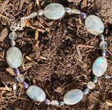 Elegant Labradorite Gemstone Jewelry Bracelet Faceted - 925 Silver #0506