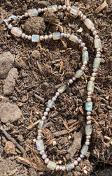 Labradorit - Süßwasserperle Edelstein Kette - Collier - Edelsteinkette - 925er Silber #6403
