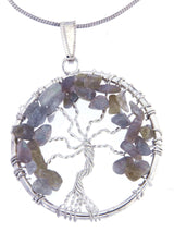 Lebensbaum Anhänger Labradorit - Edelstein - Baum des Lebens - A Qualität - Schmuck 925er Silber versilbert #6738