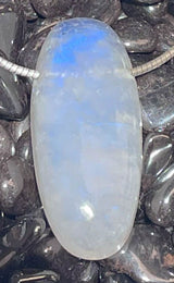 Mondstein - Regenbogenmondstein - weißer Labradorit Trommelstein Schmuck Ketten Anhänger - A Qualität #6911