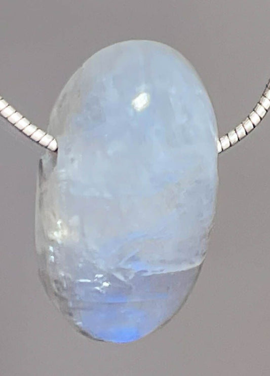 Mondstein - Regenbogenmondstein - weißer Labradorit Trommelstein Schmuck Ketten Anhänger - A Qualität #7127