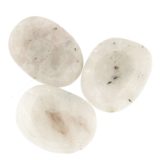 Regenbogen Mondstein - weißer Labradorit - Edelstein - Scheibenstein klein - Handschmeichler - A Qualität #6588