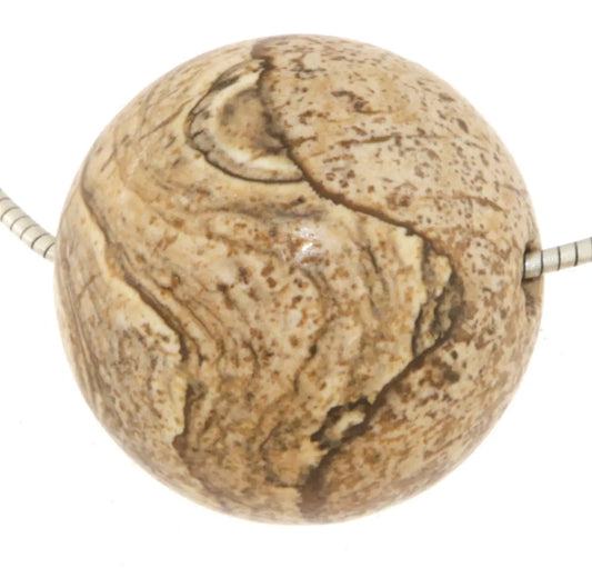 Landschaftsjaspis - Jaspis Kugel Anhänger 20mm - Trommelstein Schmuck Ketten Anhänger - Edelstein A Qualität #6937
