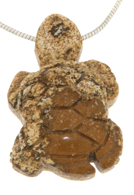 Landschaftsjaspis - Jaspis Schildkröte Edelstein Schmuck Ketten Anhänger - A Qualität #6953