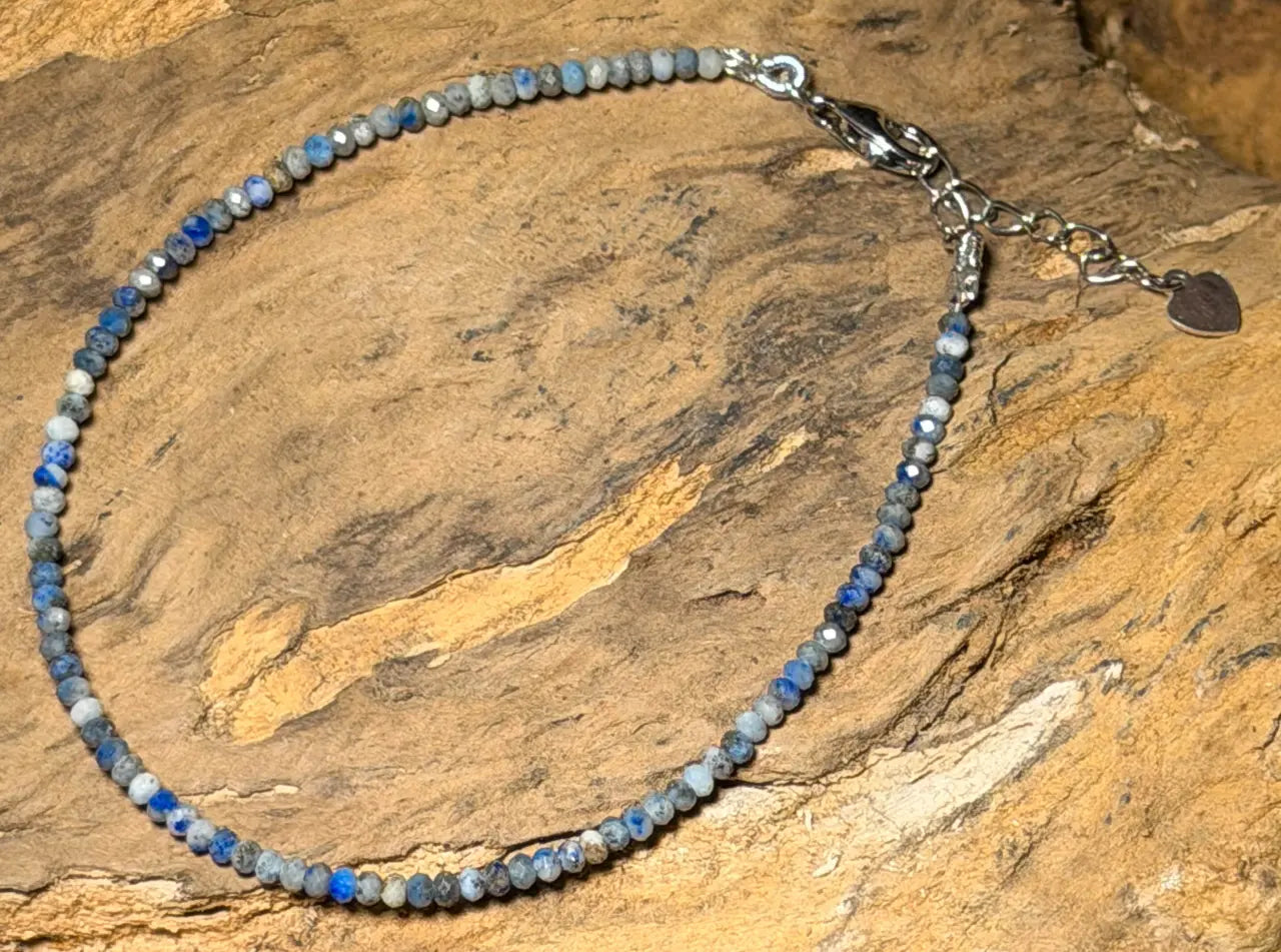 Lapislazuli facettiert Edelstein Armband - 925er Silber - #7376