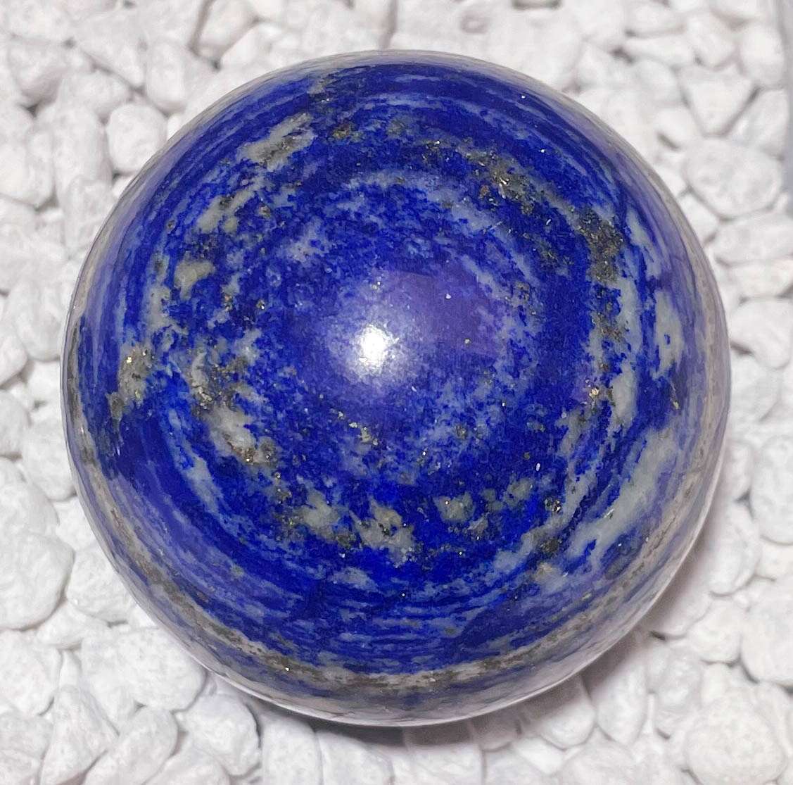 Lapislazuli Kugel 58mm - Handschmeichler - Auflagestein - Massagestein - 311g, poliert #6534