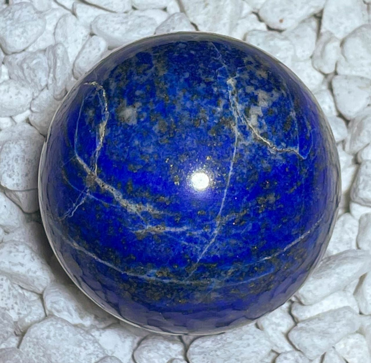 Lapislazuli Kugel 45mm - Handschmeichler - Auflagestein - Massagestein - 128g, poliert #6536